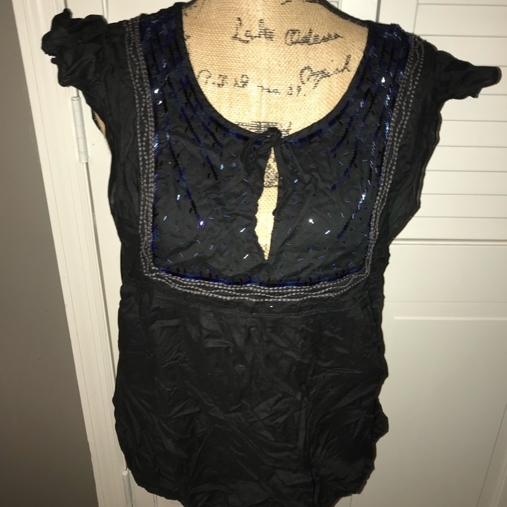 Express top with lace sequin detail